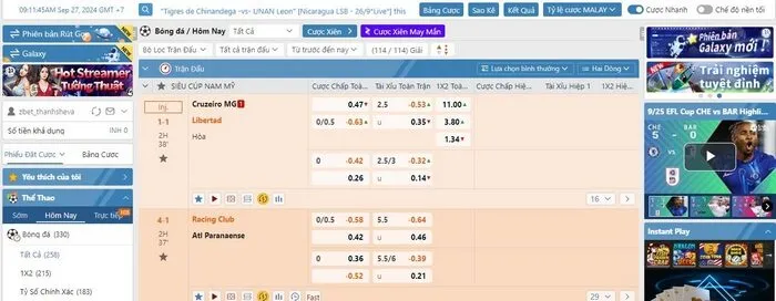Cá Cược Bóng Đá ZBET - Sức Hấp Dẫn Đến Từ Kèo Bóng Uy Tín Đa dạng giải đấu được kèo bóng ZBET cung cấp