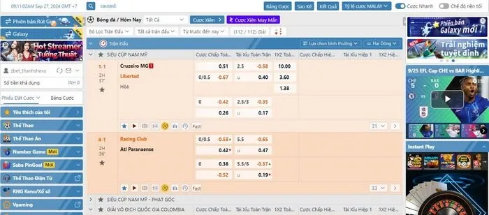 Thể Thao ZBET - Trang Cung Cấp Kèo Nhà Cái Online Uy Tín Bảng kèo thể thao tại ZBET luôn vô cùng sôi động